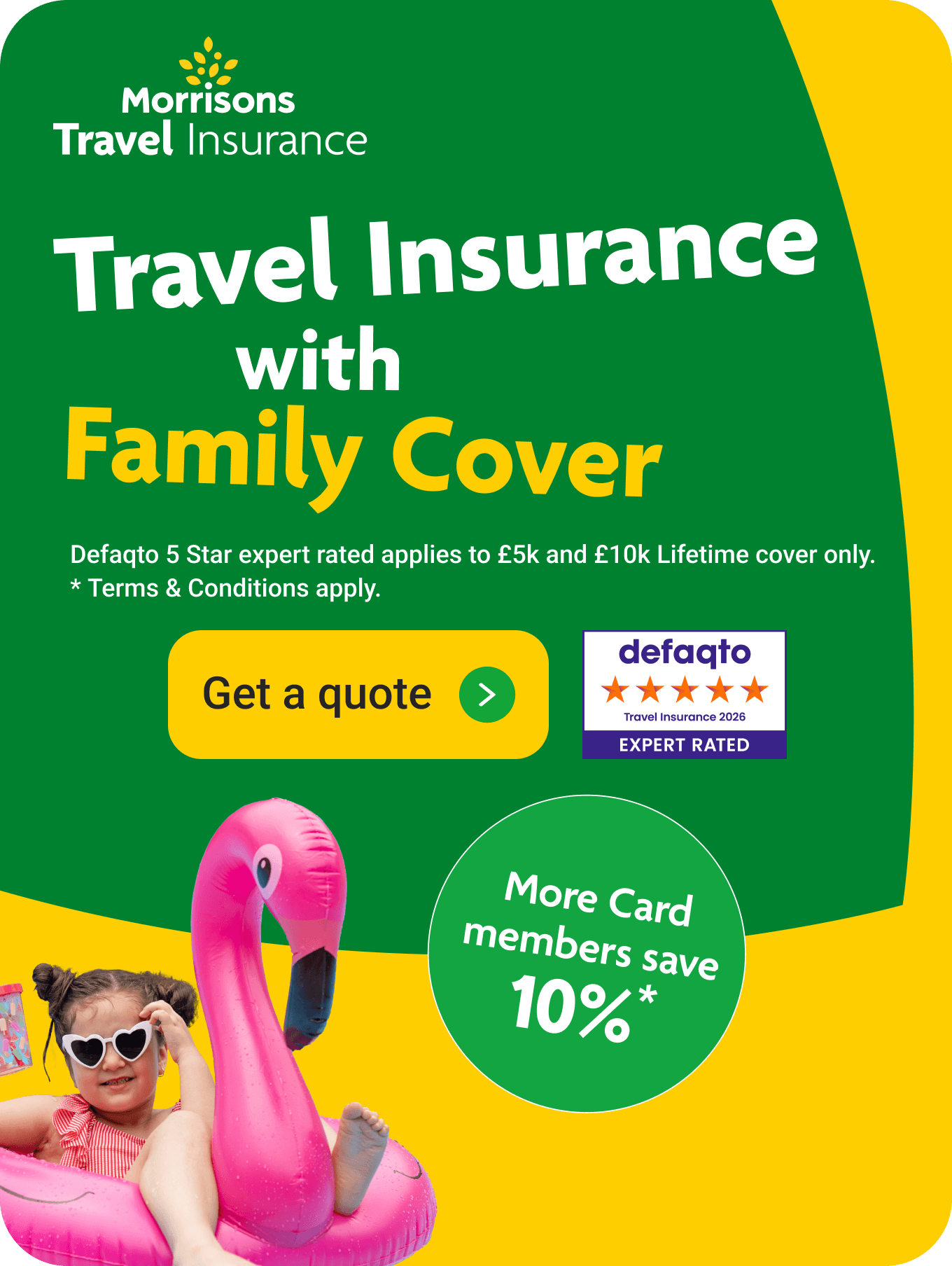 Travel Insurance with Family cover. More card member benefits available*. Click here to get a quote.