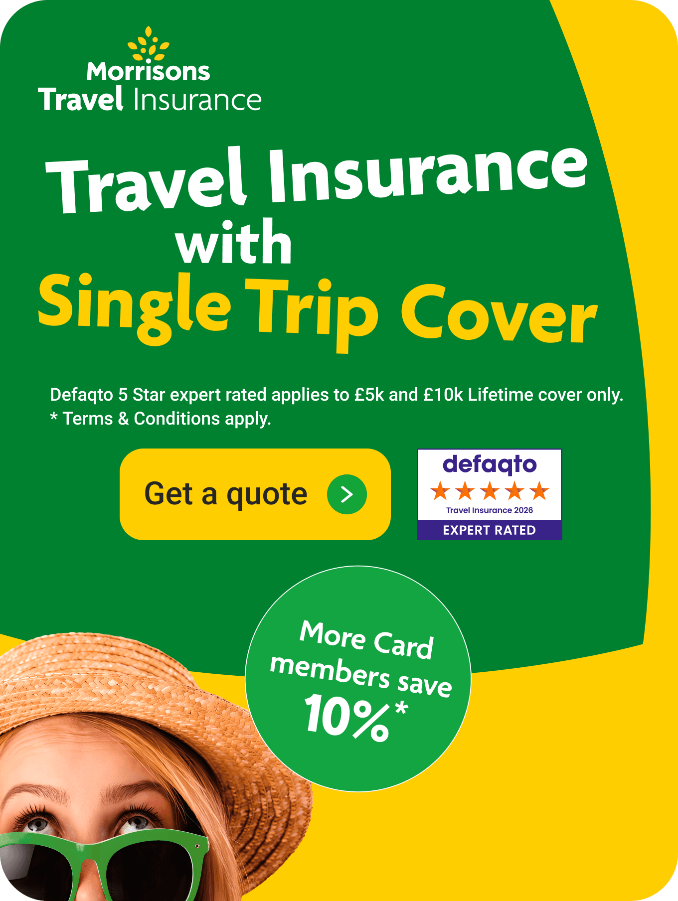 Travel Insurance with single trip cover. More card member benefits available*. Click here to get a quote.