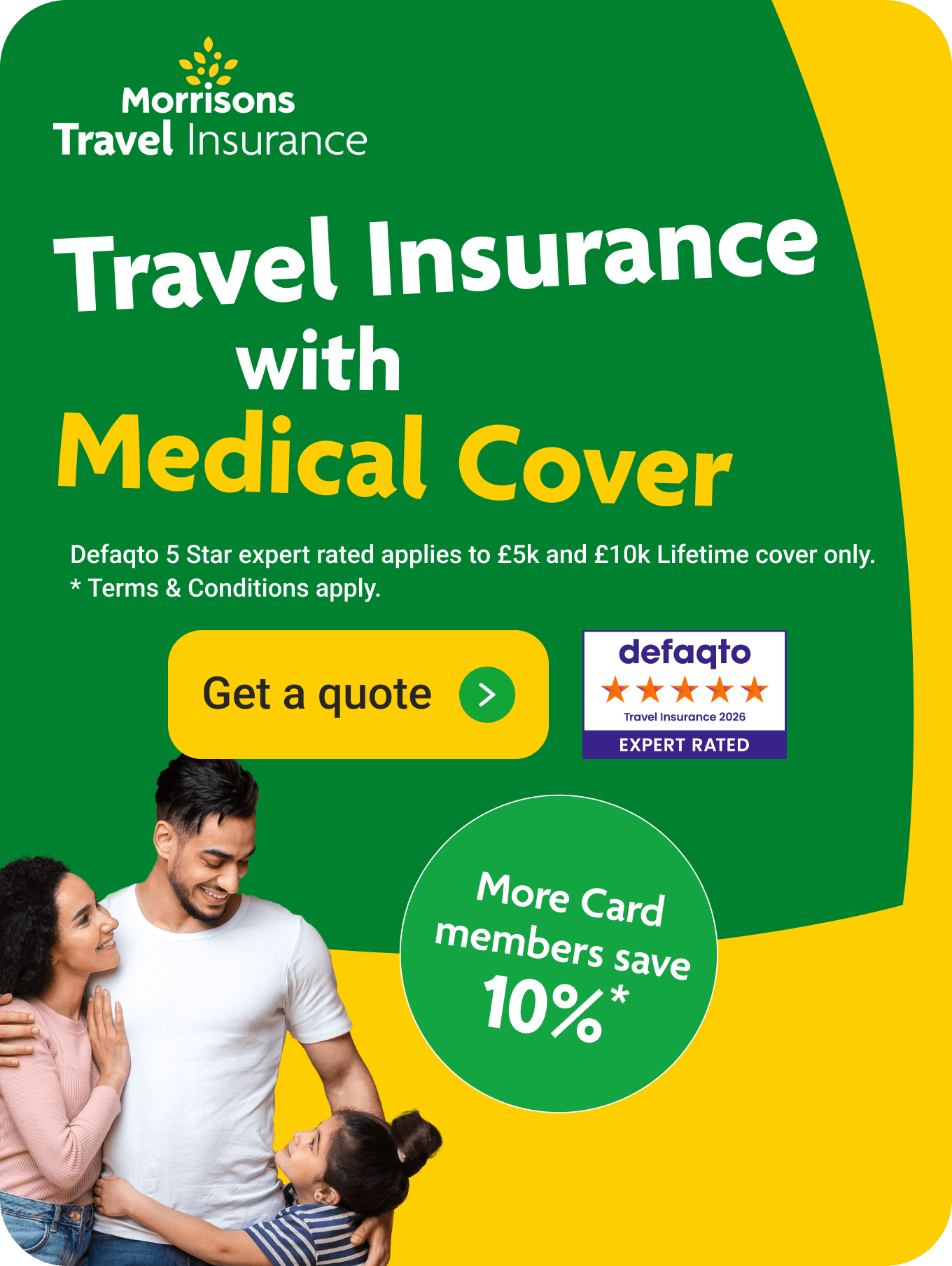 Travel Insurance with Medical cover. More card member benefits available*. Click here to get a quote.